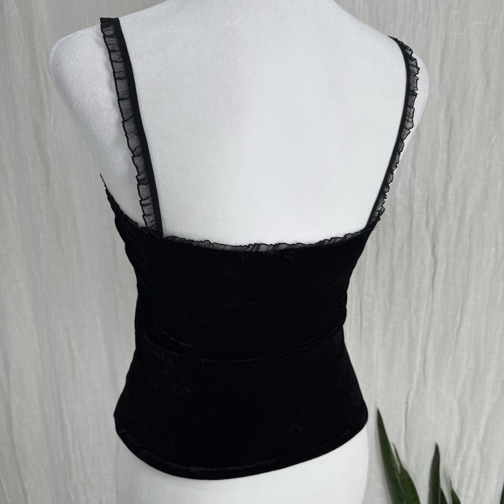 Velvet Whimsigoth Fairy Grunge Corset Top M VTG Y2K Witchy Vamp Indie Lace Up - Picture 5 of 8